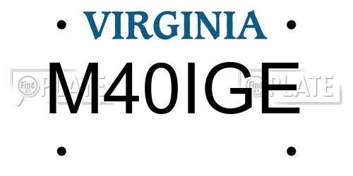 M40IGE Virginia License Plate