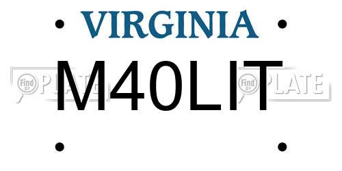 M40LIT Virginia License Plate