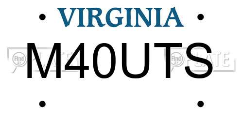 M40UTS Virginia License Plate