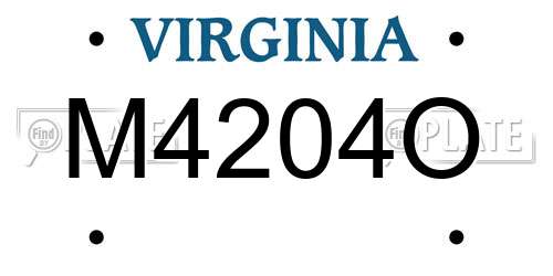 M4204O Virginia License Plate