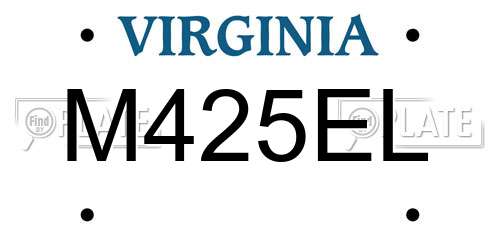 M425EL Virginia License Plate