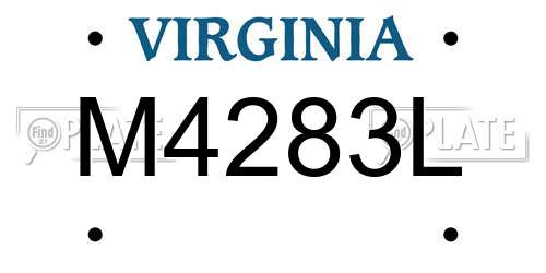 M4283L Virginia License Plate