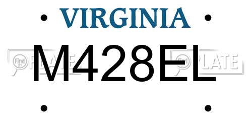 M428EL Virginia License Plate