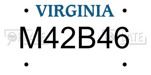 M42B46 Virginia License Plate