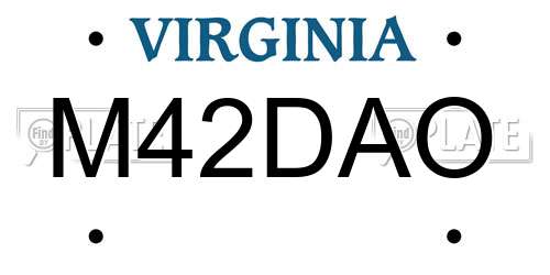 M42DAO Virginia License Plate