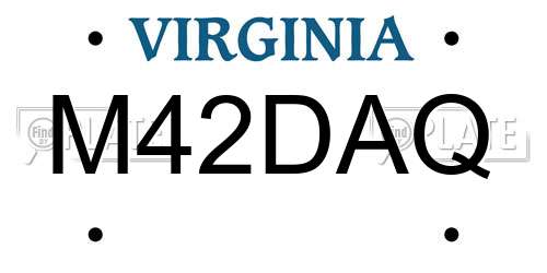 M42DAQ Virginia License Plate