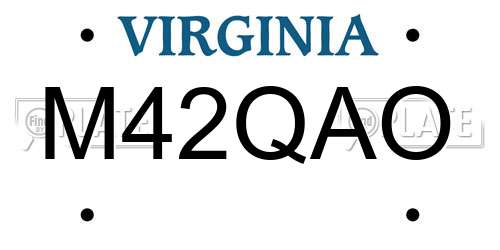 M42QAO Virginia License Plate