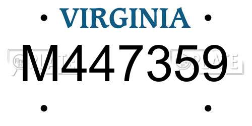 M447359 Virginia License Plate