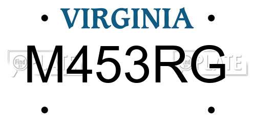 M453RG Virginia License Plate