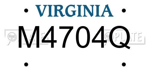 M4704Q Virginia License Plate