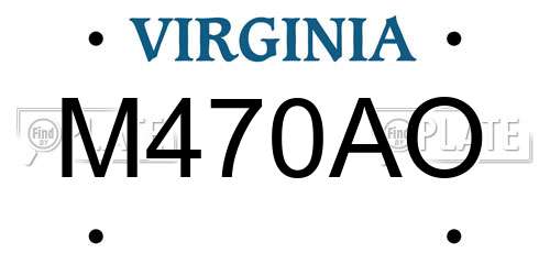 M470AO Virginia License Plate