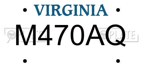 M470AQ Virginia License Plate