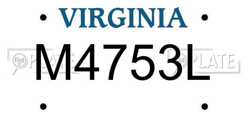 M4753L Virginia License Plate