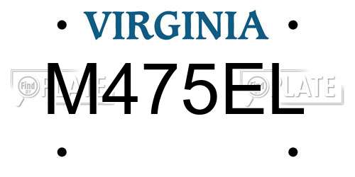 M475EL Virginia License Plate