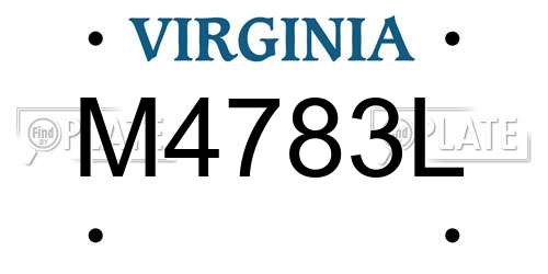 M4783L Virginia License Plate