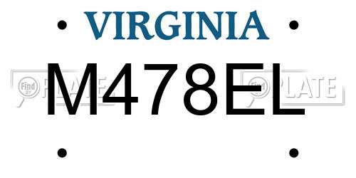 M478EL Virginia License Plate