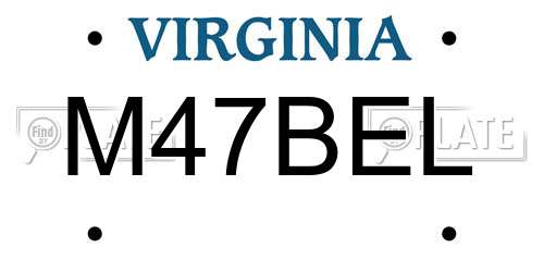 M47BEL Virginia License Plate
