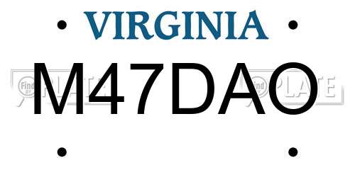 M47DAO Virginia License Plate