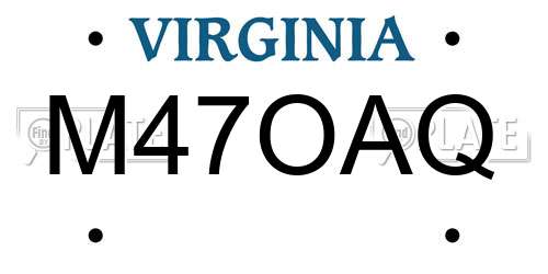 M47OAQ Virginia License Plate