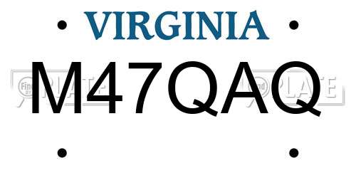M47QAQ Virginia License Plate