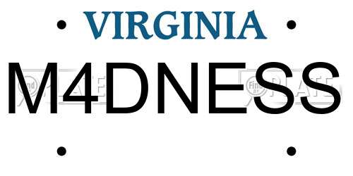 M4DNESS Virginia License Plate