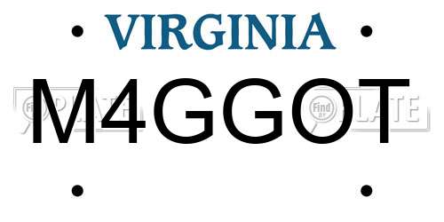 M4GGOT Virginia License Plate