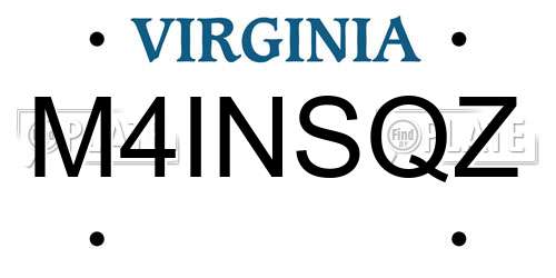 M4INSQZ Virginia License Plate