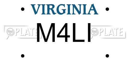 M4LI Virginia License Plate