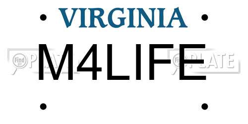 M4LIFE Virginia License Plate