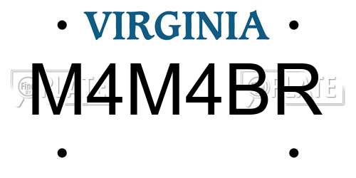 M4M4BR Virginia License Plate