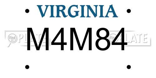 M4M84 Virginia License Plate