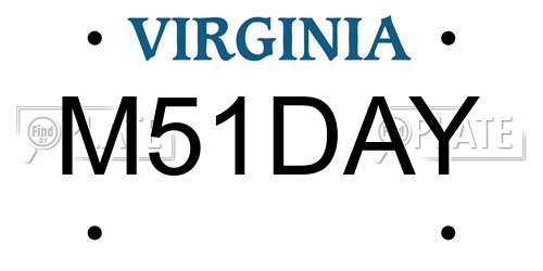 M51DAY Virginia License Plate