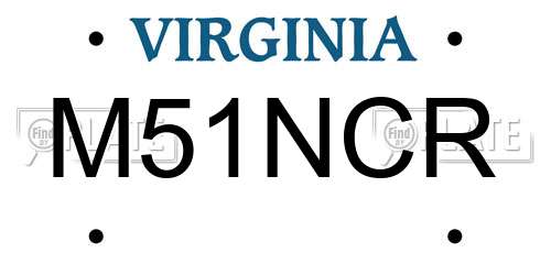 M51NCR Virginia License Plate