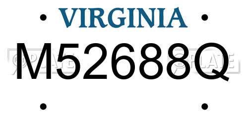 M52688Q Virginia License Plate