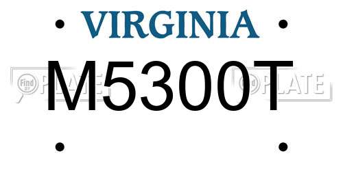 M5300T Virginia License Plate