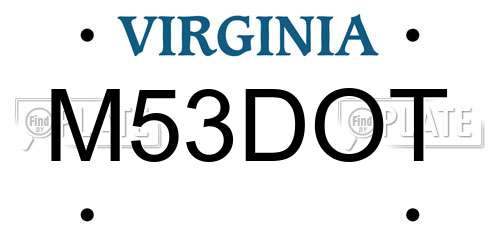 M53DOT Virginia License Plate