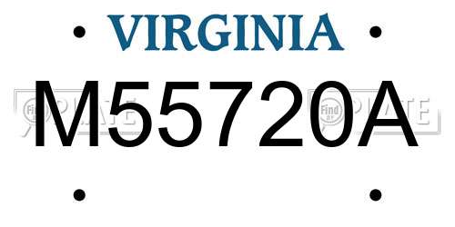 M55720A Virginia License Plate