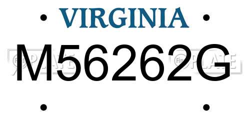 M56262G Virginia License Plate