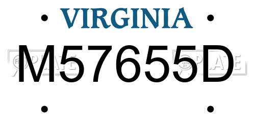 M57655D Virginia License Plate