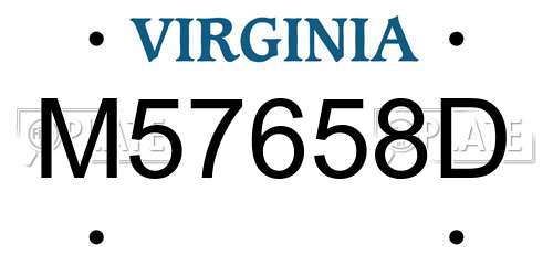 M57658D Virginia License Plate