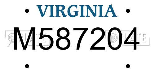 M587204 Virginia License Plate
