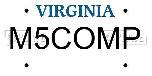 M5COMP Virginia License Plate