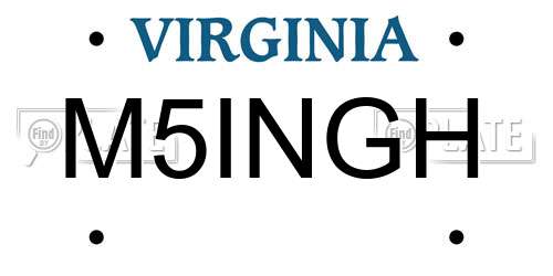 M5INGH Virginia License Plate
