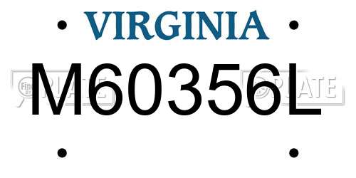 M60356L Virginia License Plate