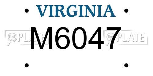 M6047 Virginia License Plate