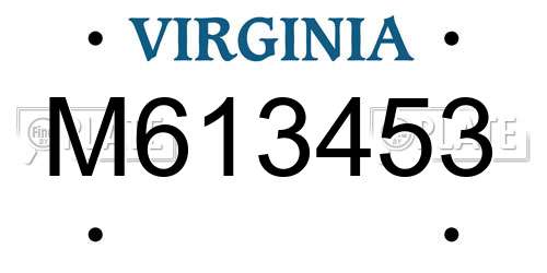 M613453 Virginia License Plate
