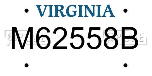 M62558B Virginia License Plate