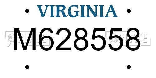 M628558 Virginia License Plate