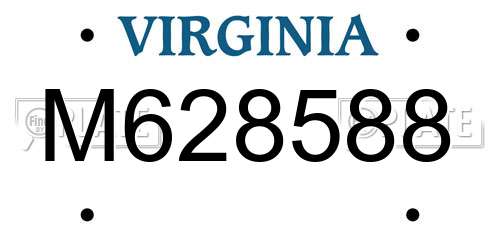 M628588 Virginia License Plate
