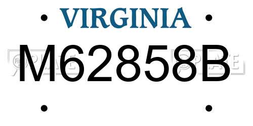 M62858B Virginia License Plate
